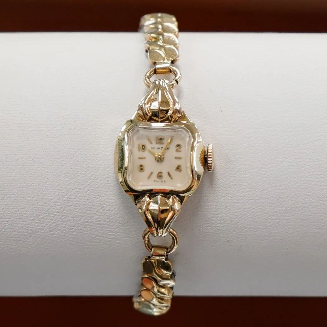 Vintage WINTON Ladies Watch 17 Jewels Original GF Top Bracelet Swiss Wristwatch - Image 2