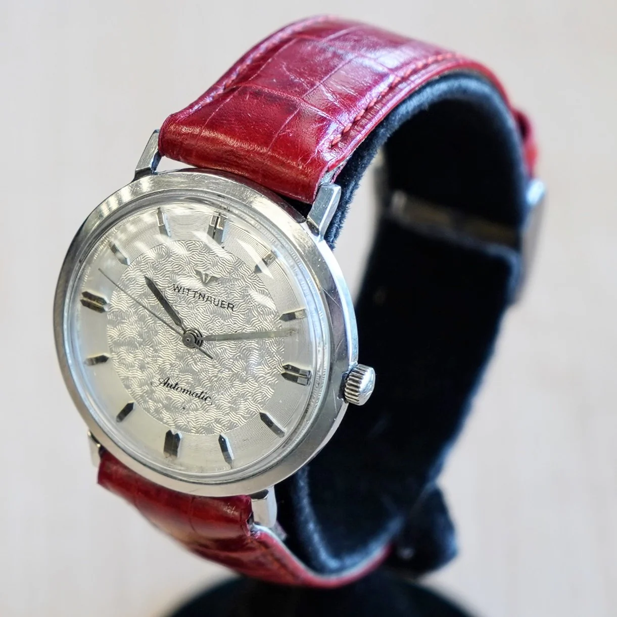 Vintage WITTNAUER Automatic Watch Fancy Dial ALL S.S. Round Case 33mm - In Box! - Image 8