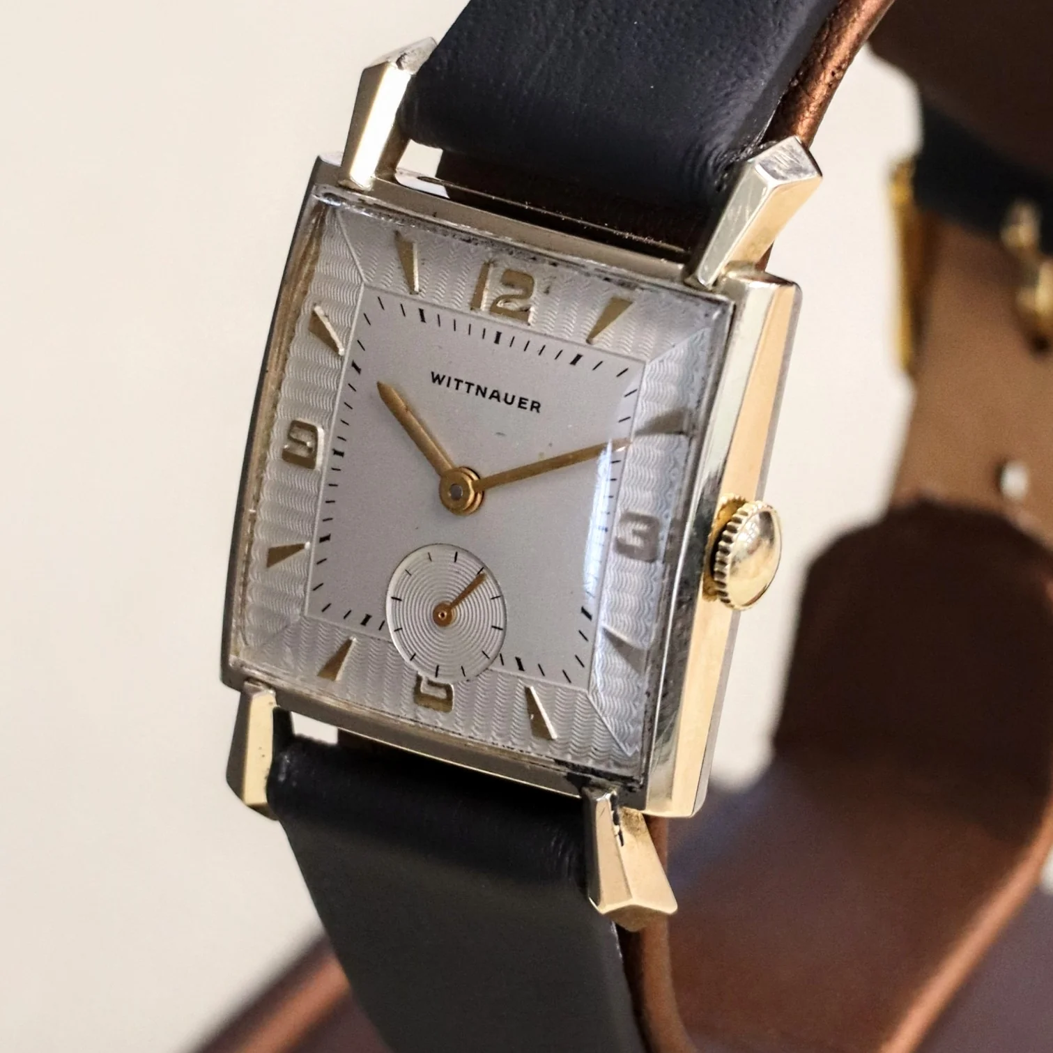 Vintage WITTNAUER Watch 17 Jewels Cal. REVUE 76/3 10K Yellow G.F. - In BOX! Swiss Wristwatch - Image 5