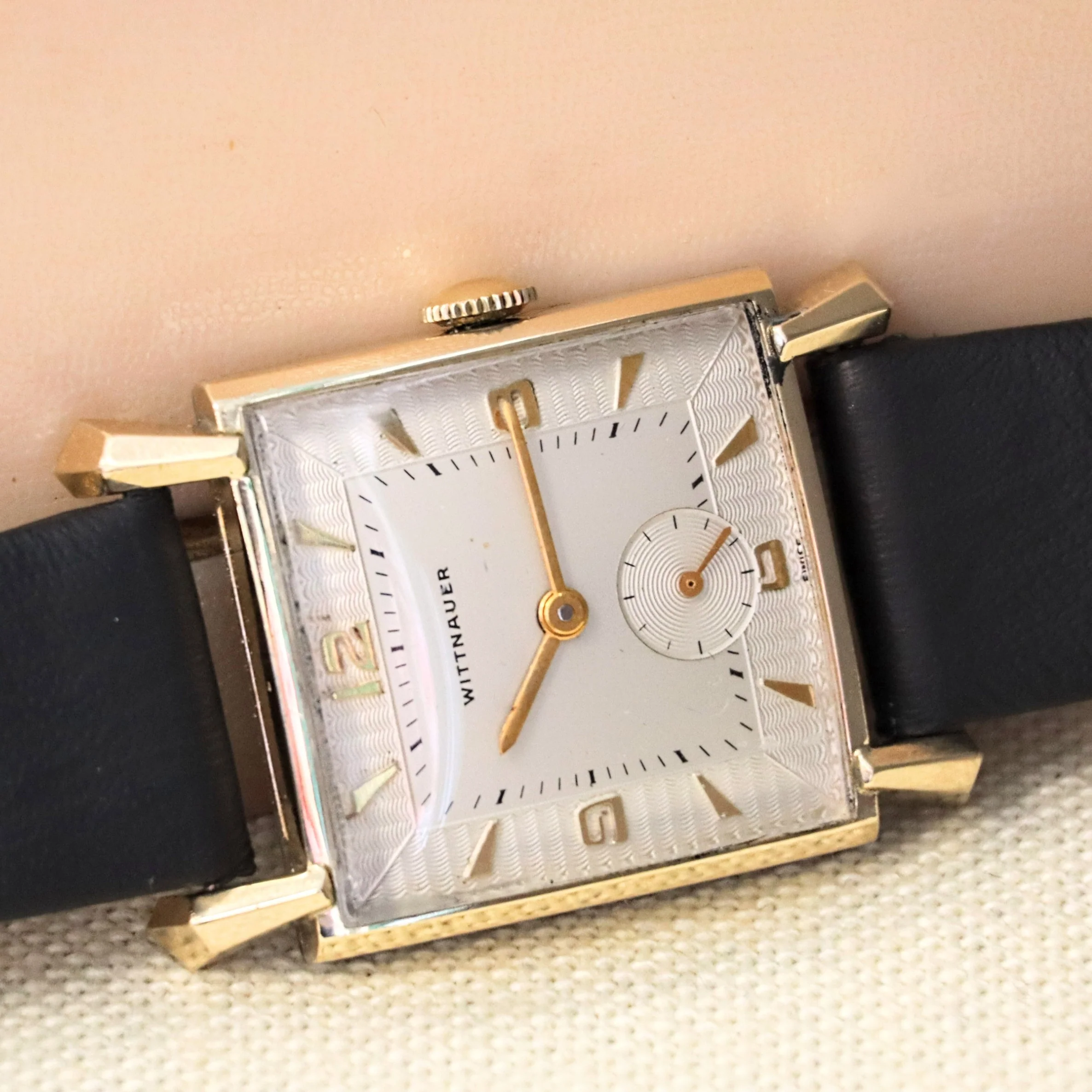 Vintage WITTNAUER Watch 17 Jewels Cal. REVUE 76/3 10K Yellow G.F. - In BOX! Swiss Wristwatch - Image 8