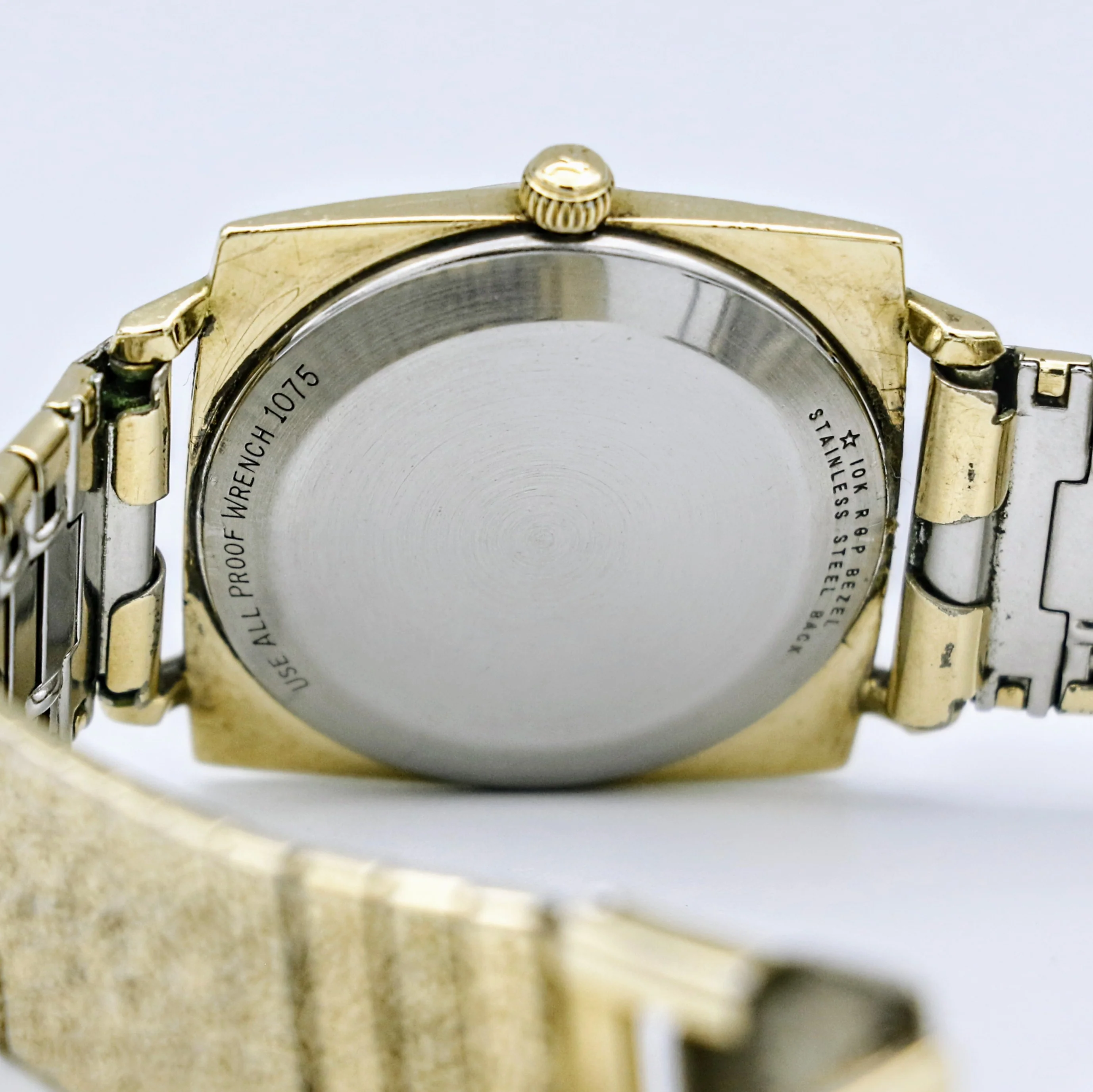 Vintage Wittnauer Wristwatch 10K GP Bezel Fancy Dial, 10K GF Bracelet - Image 10