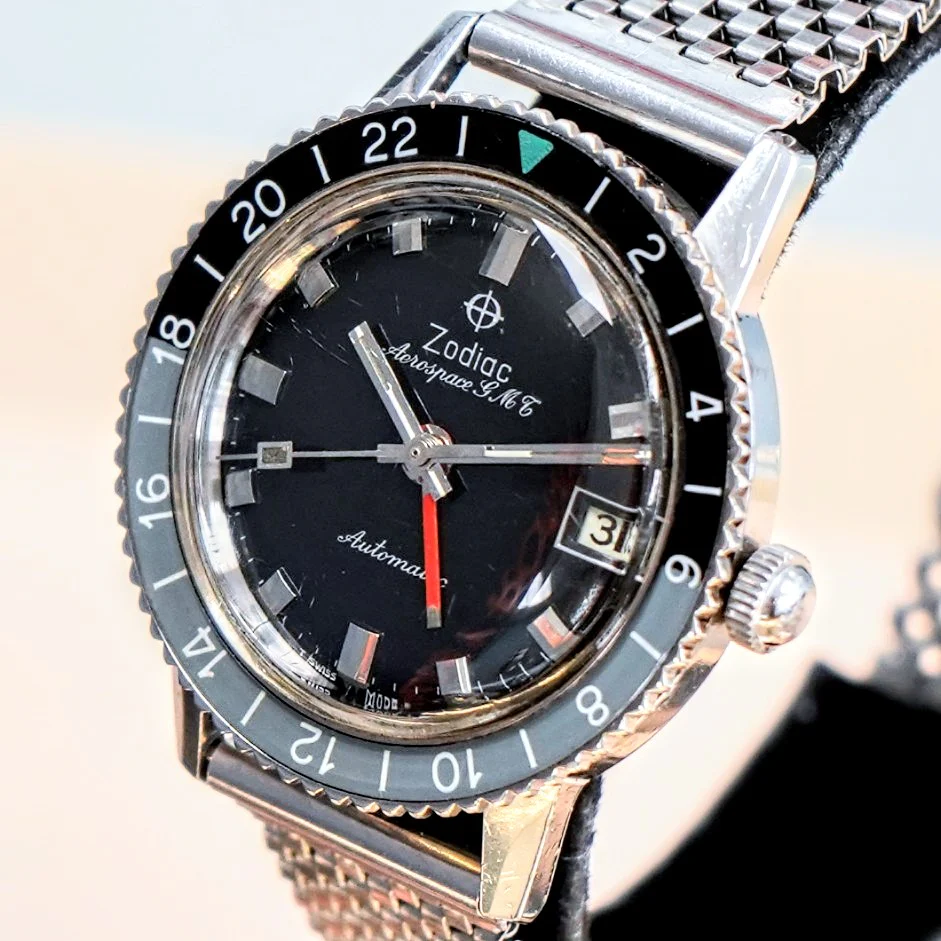 Vintage ZODIAC Aerospace GMT Diver Watch Ref. 752-934 Automatic Wristwatch - ALL S.S. - Image 6