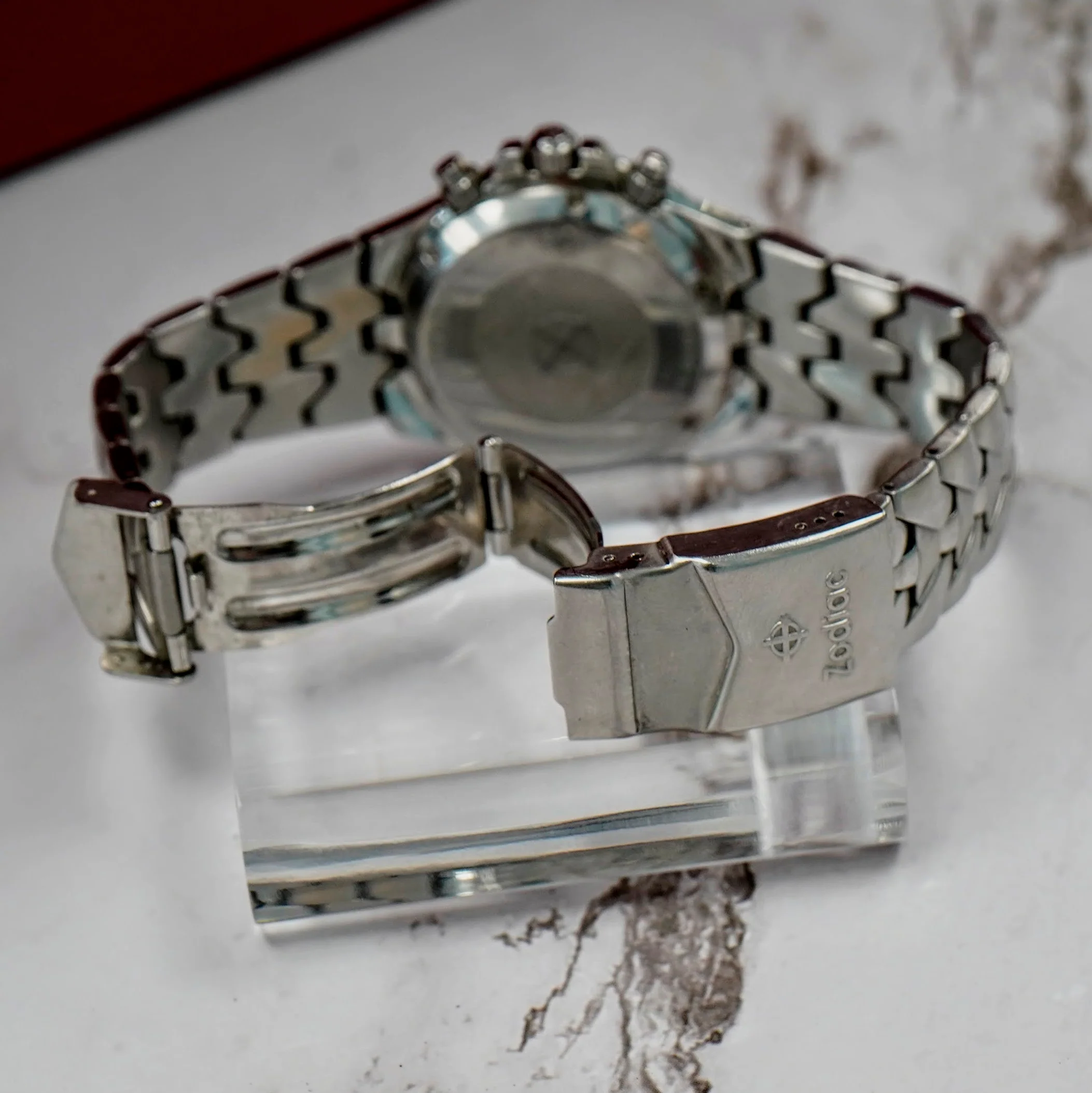 Vintage Zodiac Marine Life Professional Chronograph Watch Date 37mm ALL S.S. Original Bracelet - 5313-0468 - Image 14