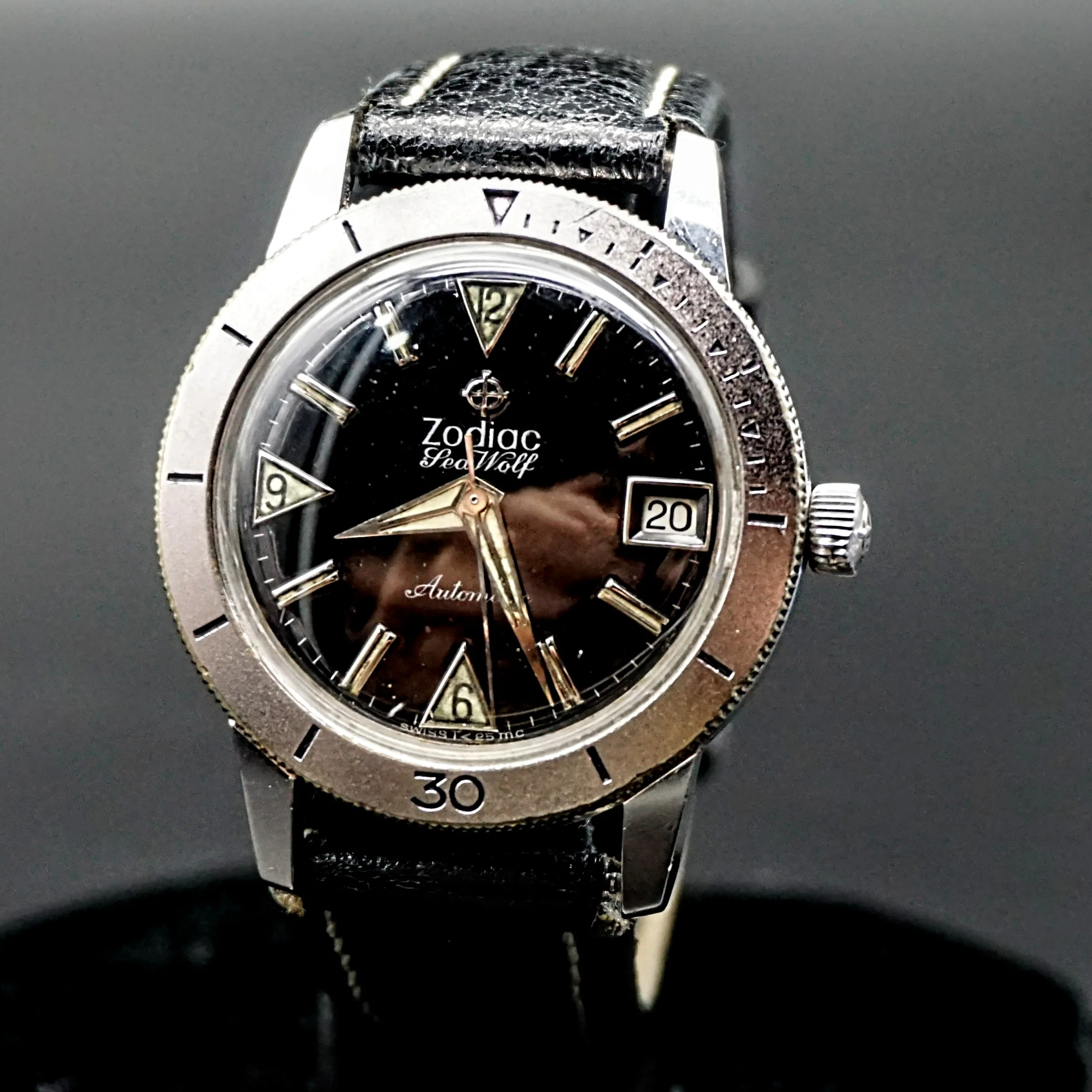 Vintage Zodiac Sea Wolf Automatic Dive Wristwatch Swiss Caliber 70/72 17J Watch - Image 3