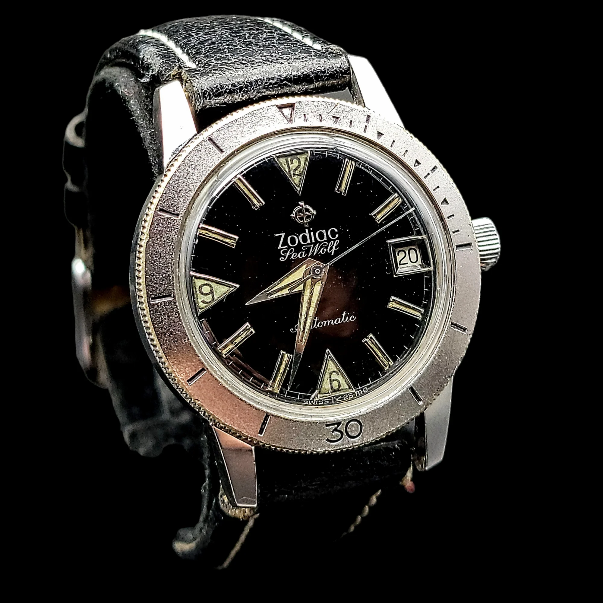 Vintage Zodiac Sea Wolf Automatic Dive Wristwatch Swiss Caliber 70/72 17J Watch - Image 4