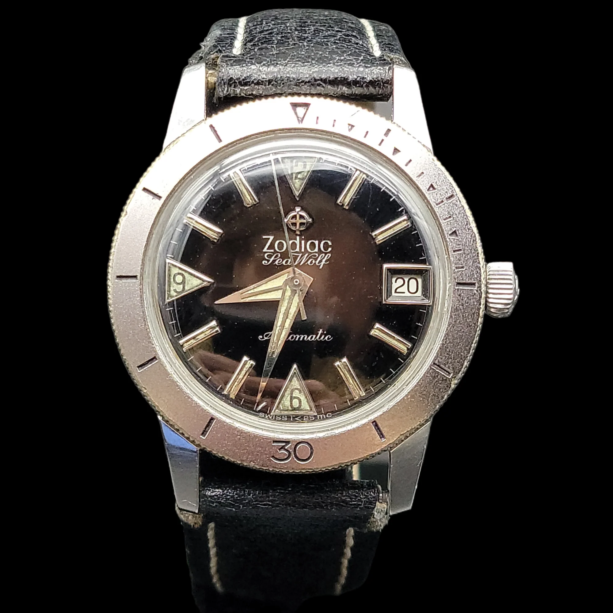 Vintage Zodiac Sea Wolf Automatic Dive Wristwatch Swiss Caliber 70/72 17J Watch - Image 5