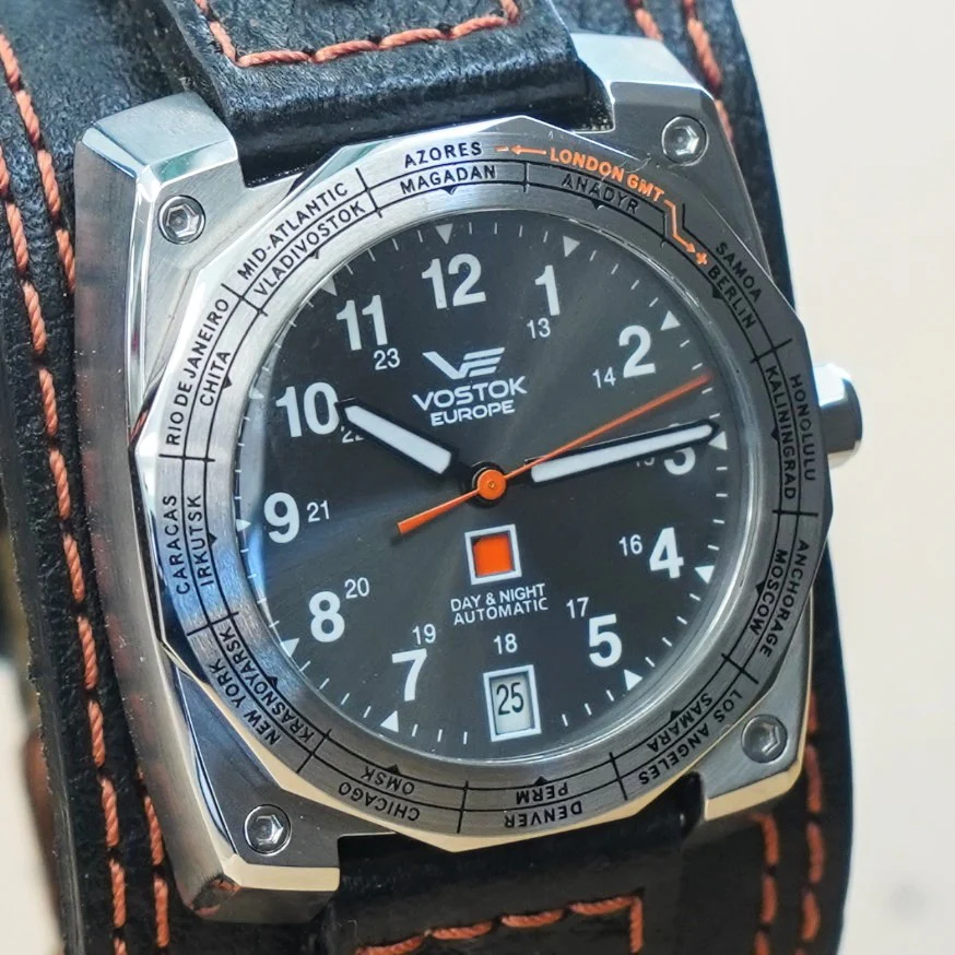 VOSTOK-EUROPE Day & Night Automatic Watch GMT 31 Jewels Limited Edition Wristwatch - ALL ORIGINAL Box & Papers! - Image 3
