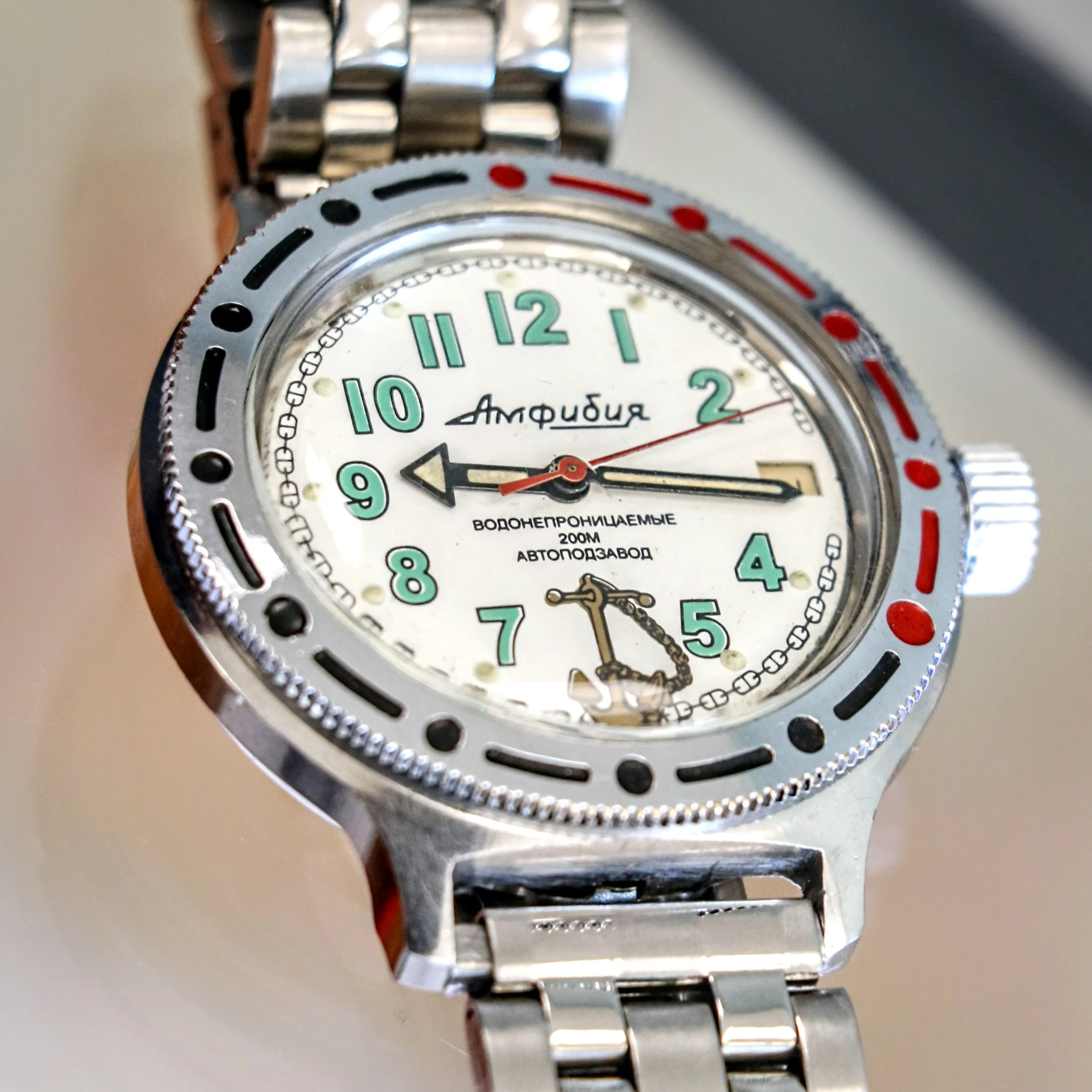 VOSTOK Sea Captain Amphibian Automatic Watch 200M Date Indicator Wristwatch - Image 11
