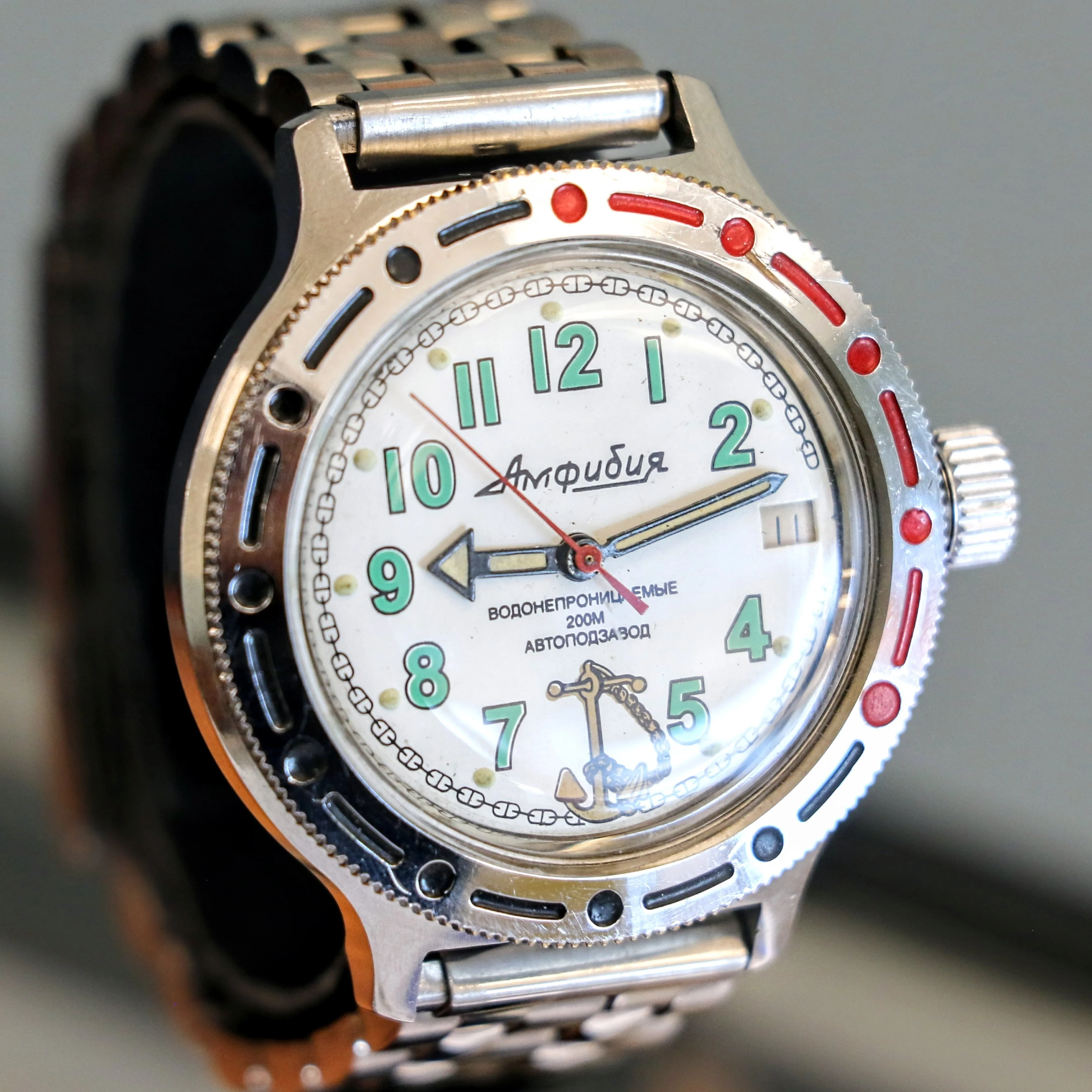 VOSTOK Sea Captain Amphibian Automatic Watch 200M Date Indicator Wristwatch - Image 2