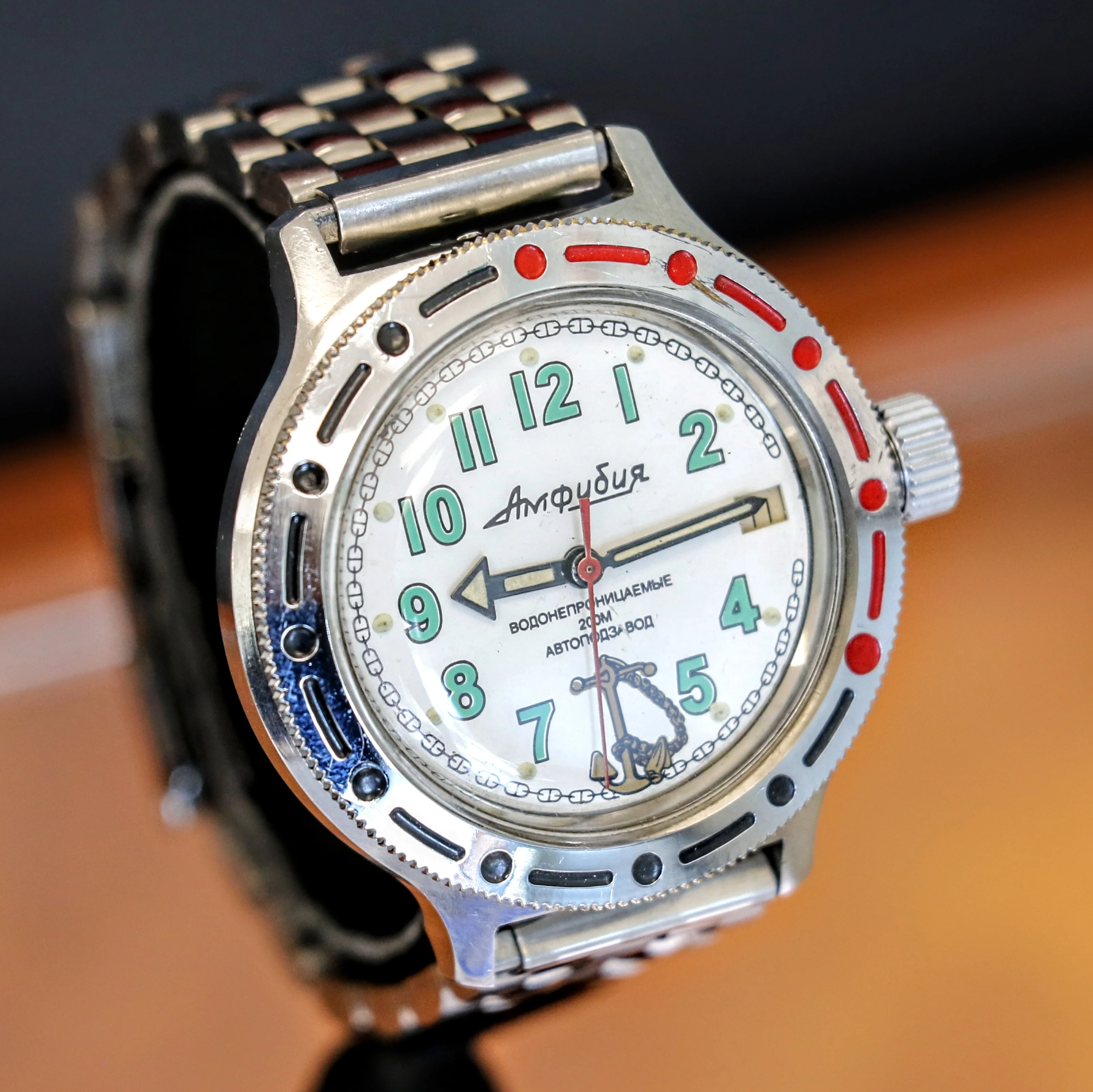 VOSTOK Sea Captain Amphibian Automatic Watch 200M Date Indicator Wristwatch - Image 7