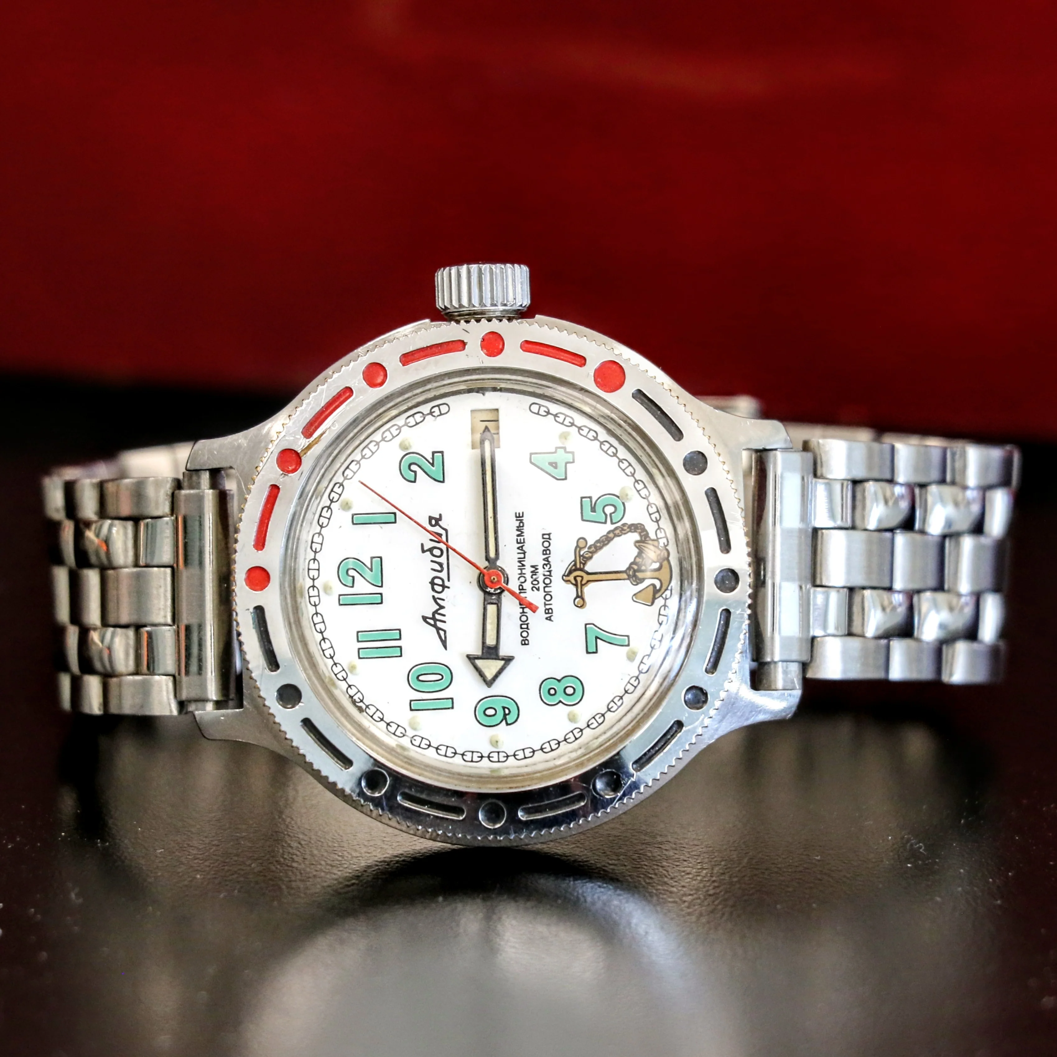 VOSTOK Sea Captain Amphibian Automatic Watch 200M Date Indicator Wristwatch - Image 8