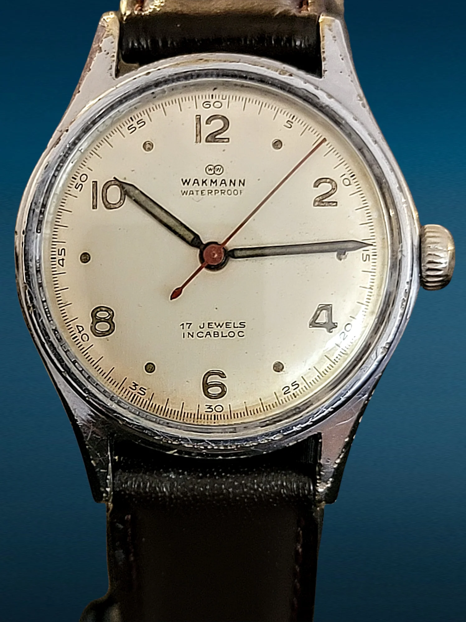 WAKMANN Watch Military Style Cal. BOREL FILS ET Cie. ETA 1080 17 Jewels Swiss - Image 3