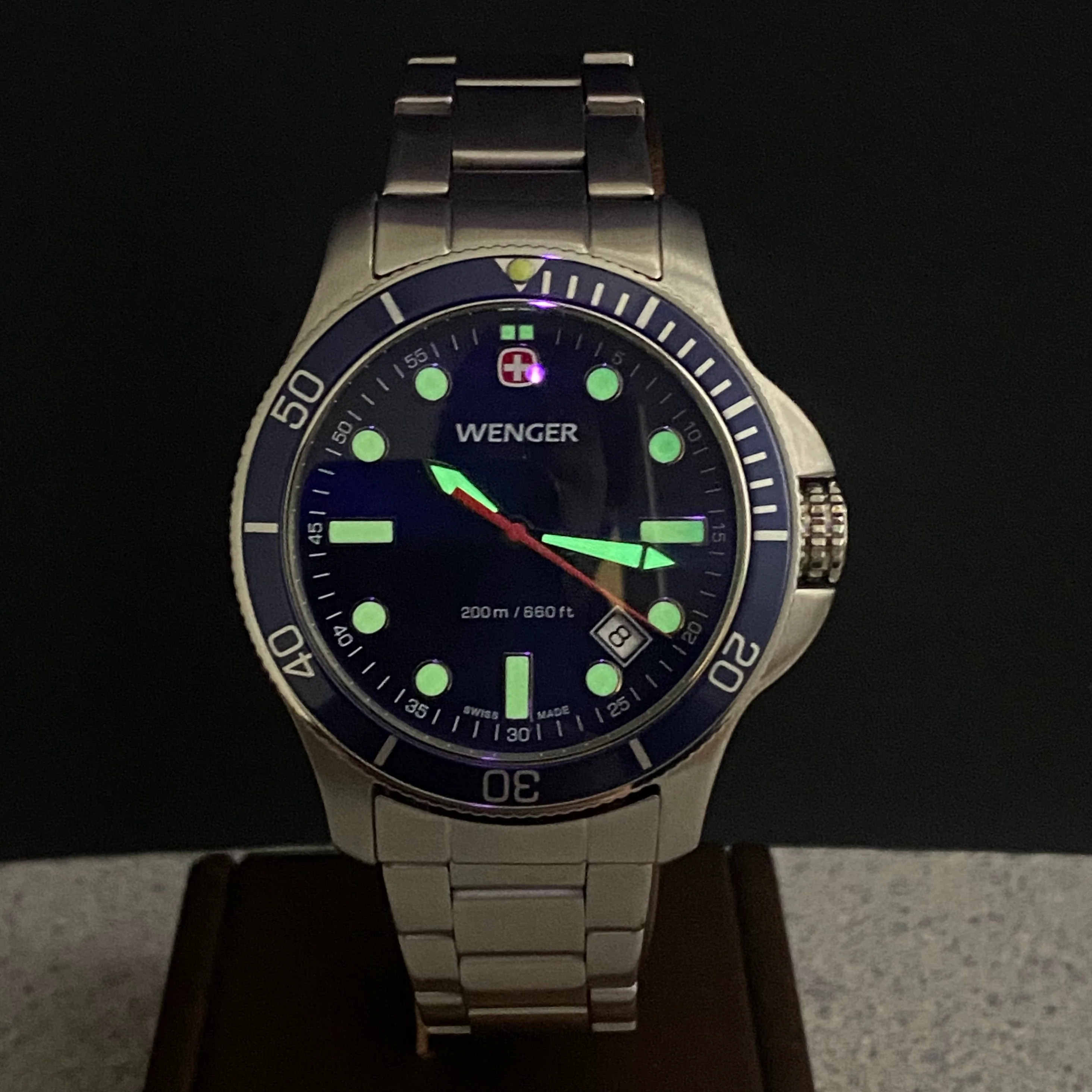 WENGER Swiss Army Diver Watch Date Indicator Swiss Quartz Wristwatch ALL S.S. Ref. 723XT - Image 13