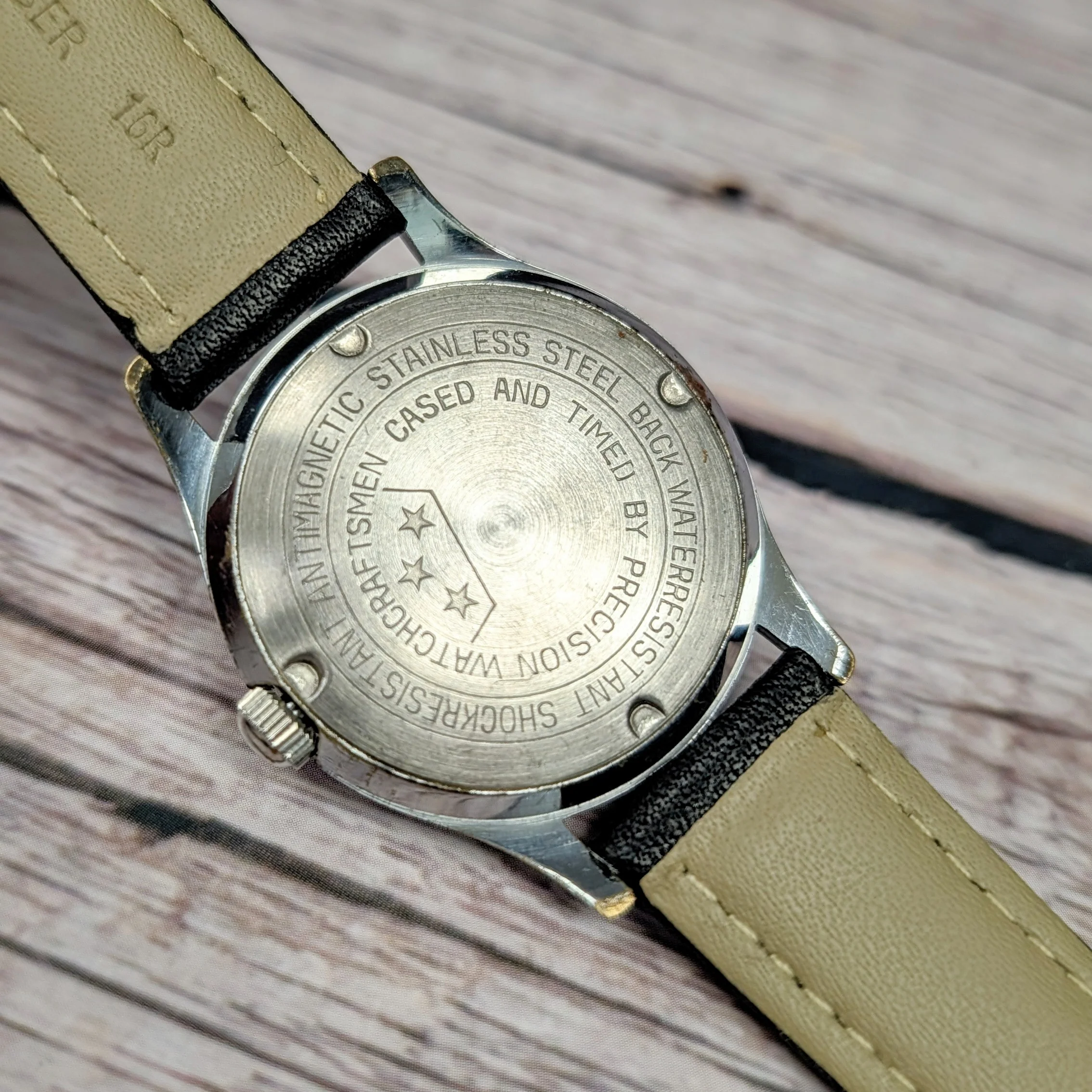 Vintage Winton Military Watch 17 Jewels AS 1686 Black Dial Swiss Wristwatch - Image 9
