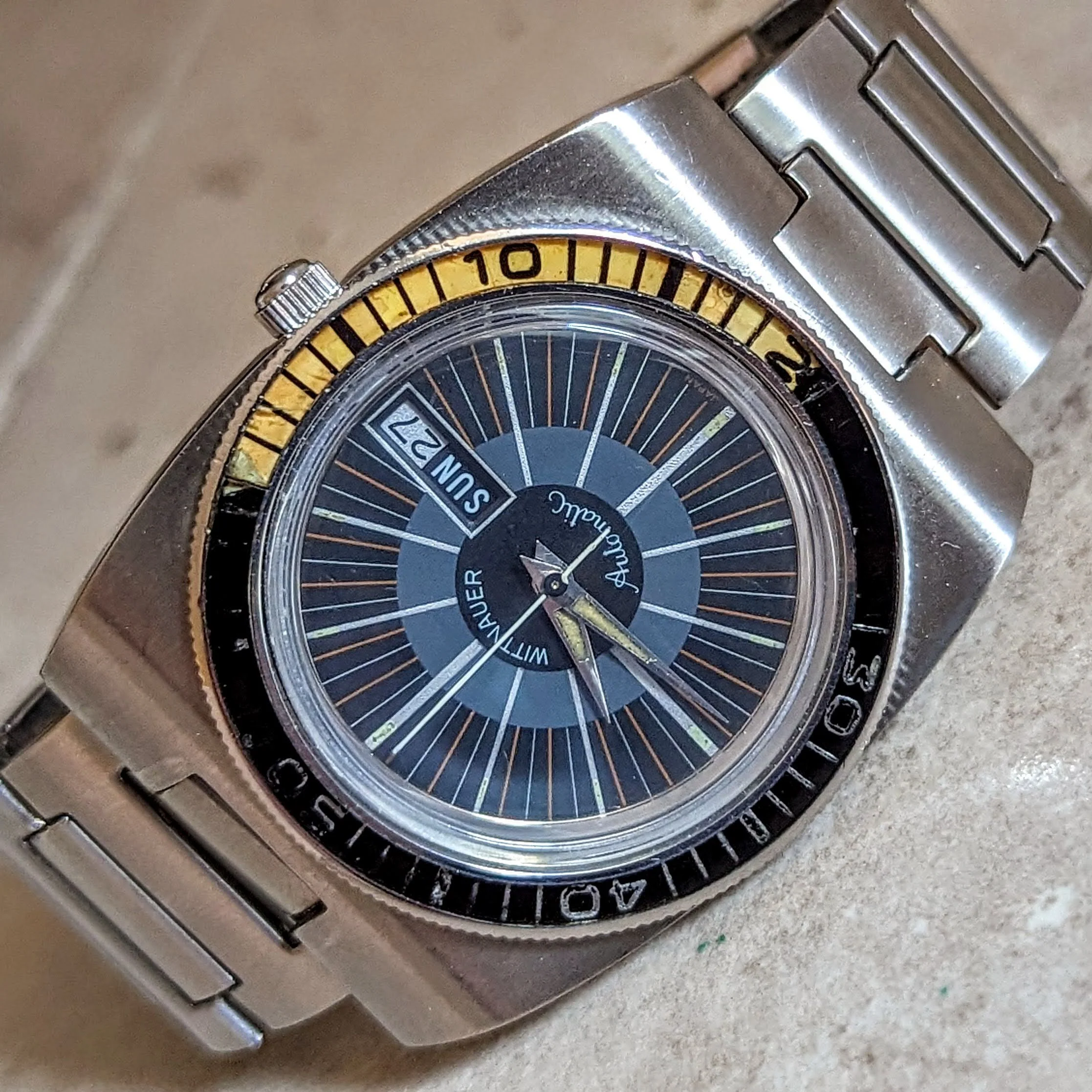 WITTNAUER Dive Automatic Wristwatch 1003-W100 17 Jewels Vintage 1970s Watch - Image 10