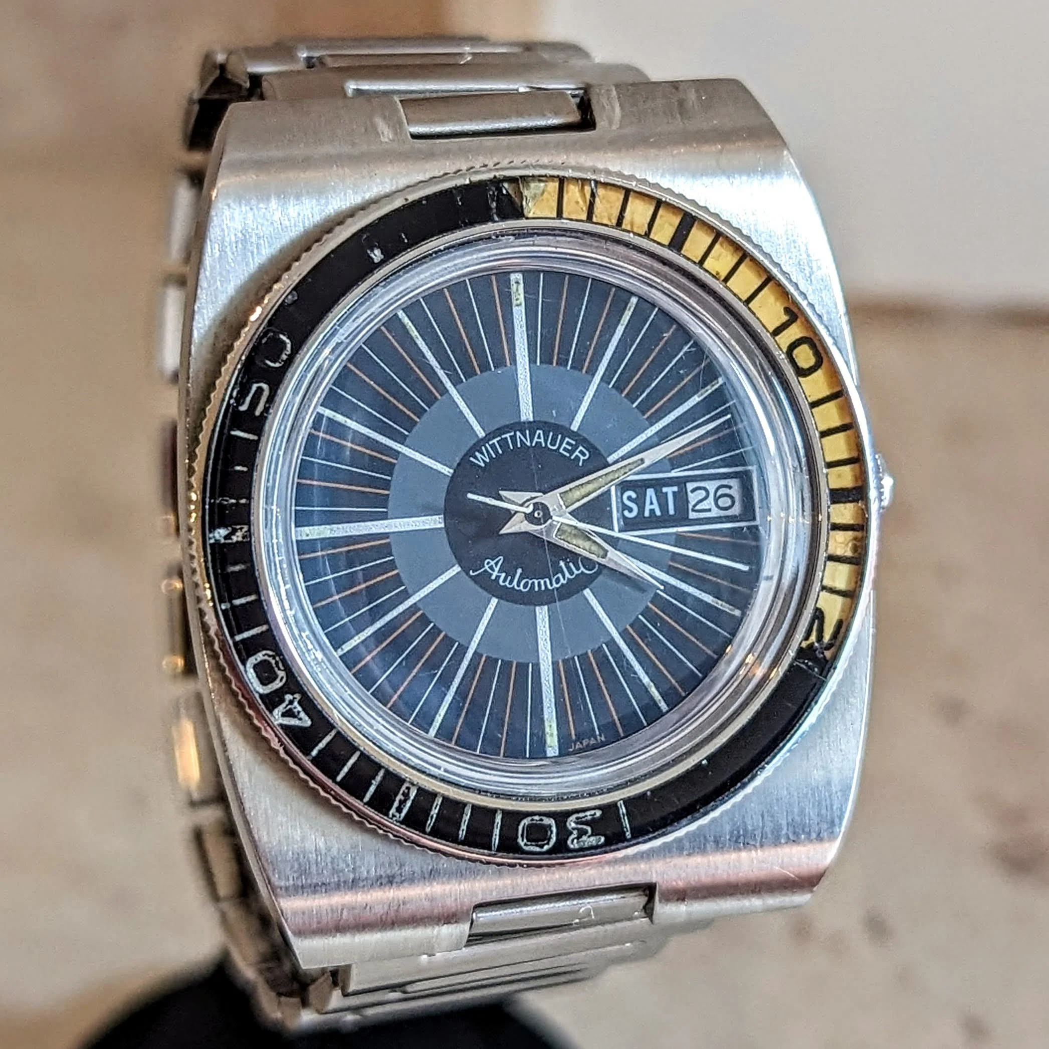 WITTNAUER Dive Automatic Wristwatch 1003-W100 17 Jewels Vintage 1970s Watch - Image 3