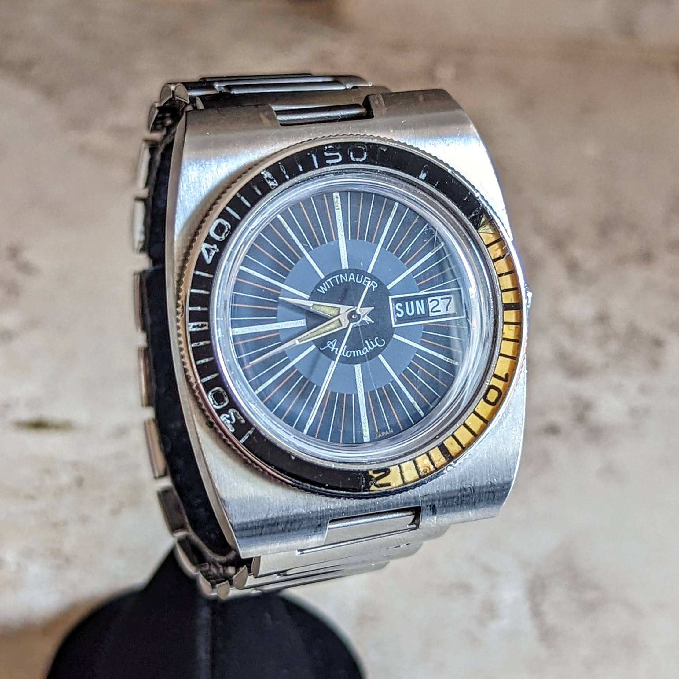 WITTNAUER Dive Automatic Wristwatch 1003-W100 17 Jewels Vintage 1970s Watch - Image 4