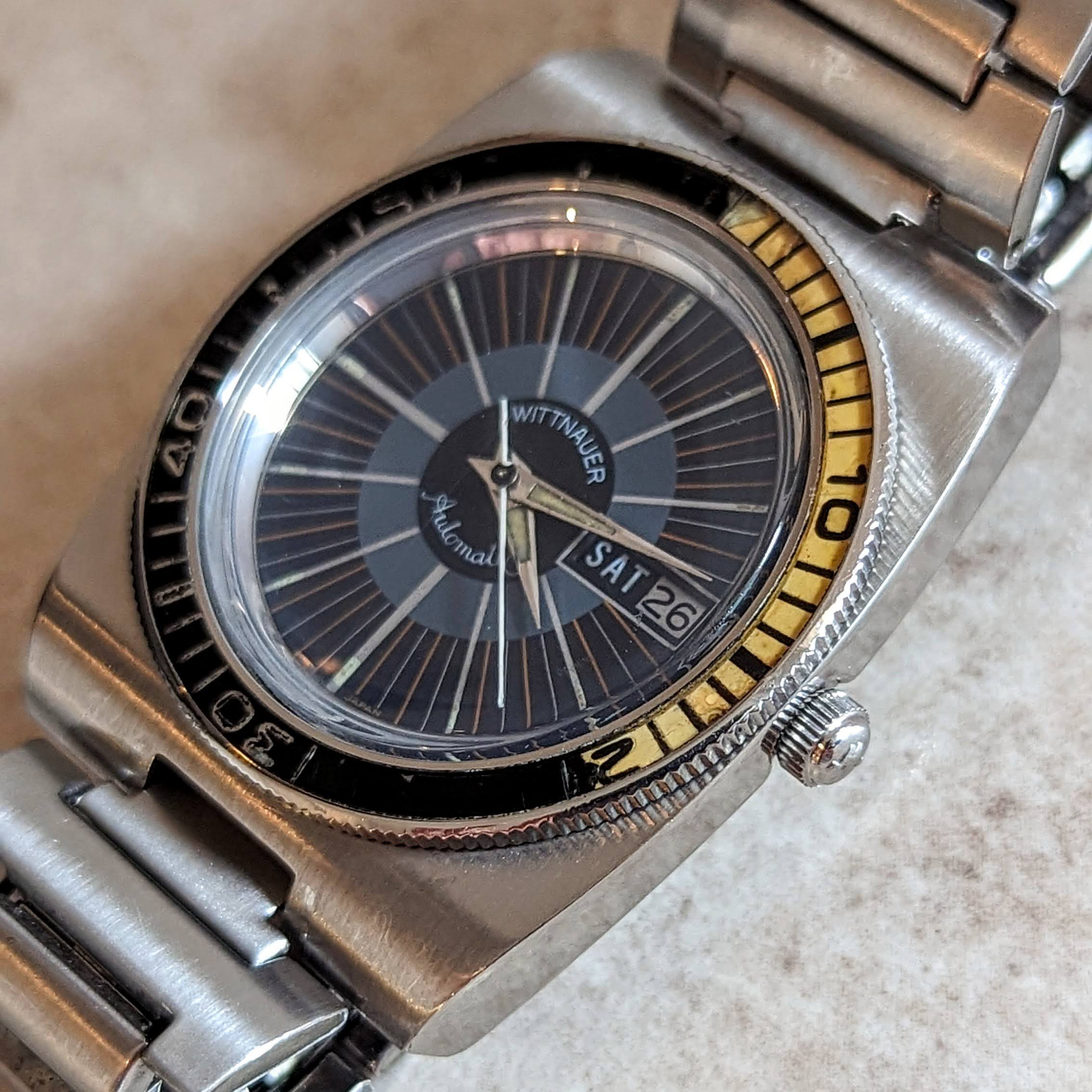 WITTNAUER Dive Automatic Wristwatch 1003-W100 17 Jewels Vintage 1970s Watch - Image 9