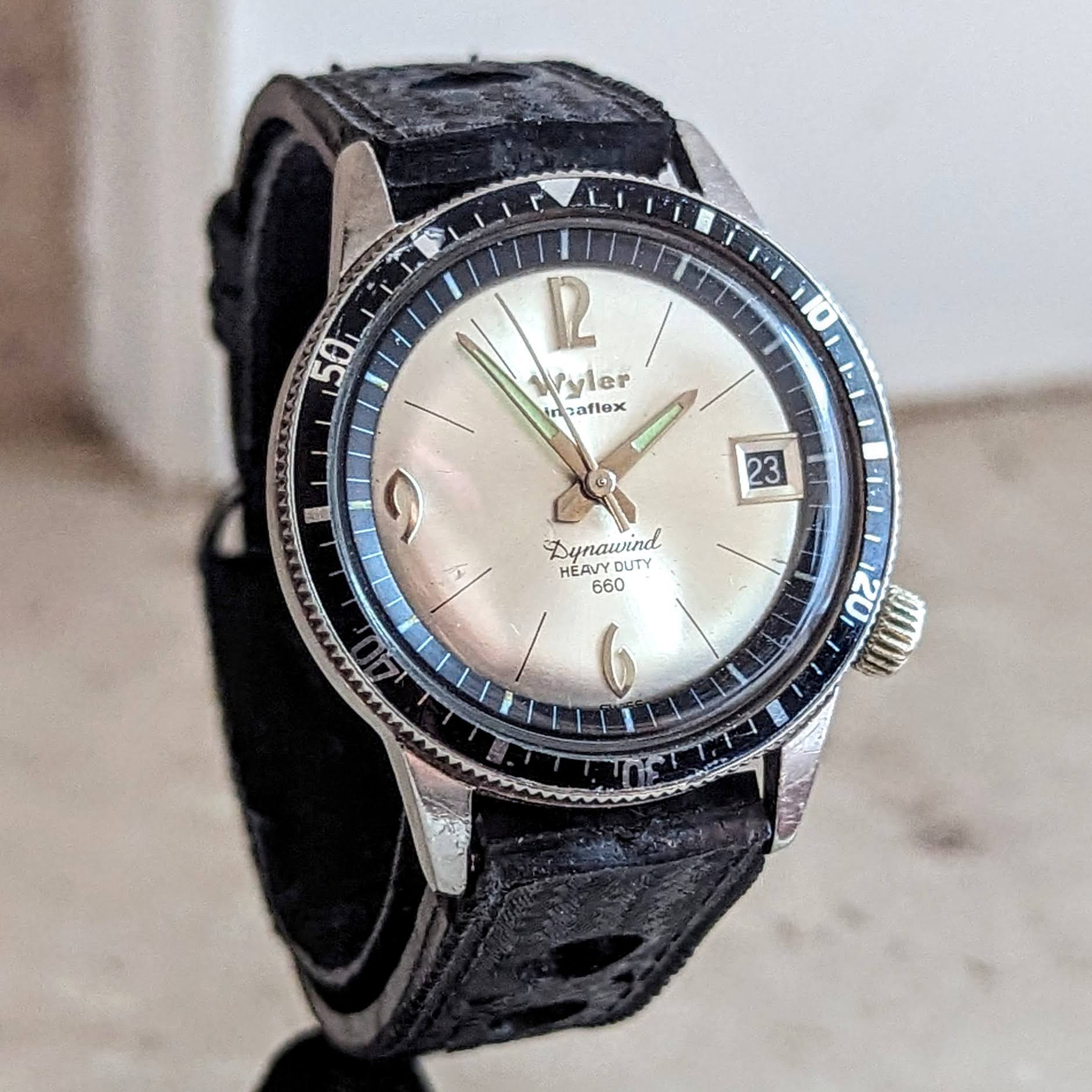 WYLER Incaflex Dynawind Heavy Duty 660 Diver Watch 17J Cal. ETA 2472 Wristwatch - Image 3