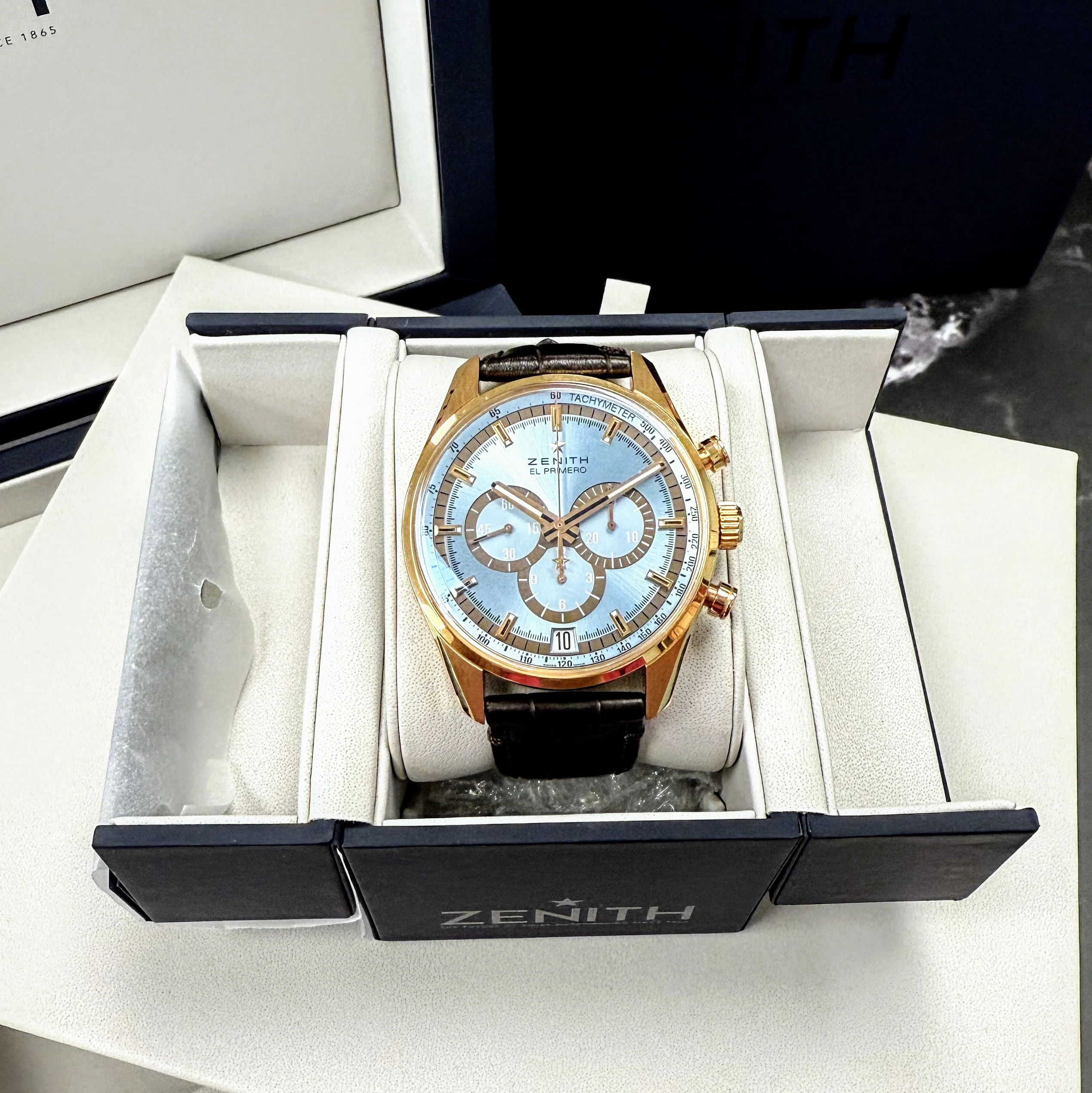 ZENITH El Primero Chronograph 18K Rose Gold Watch 42mm Limited Edition Wristwatch Ref. 18.2045.400 - Image 11