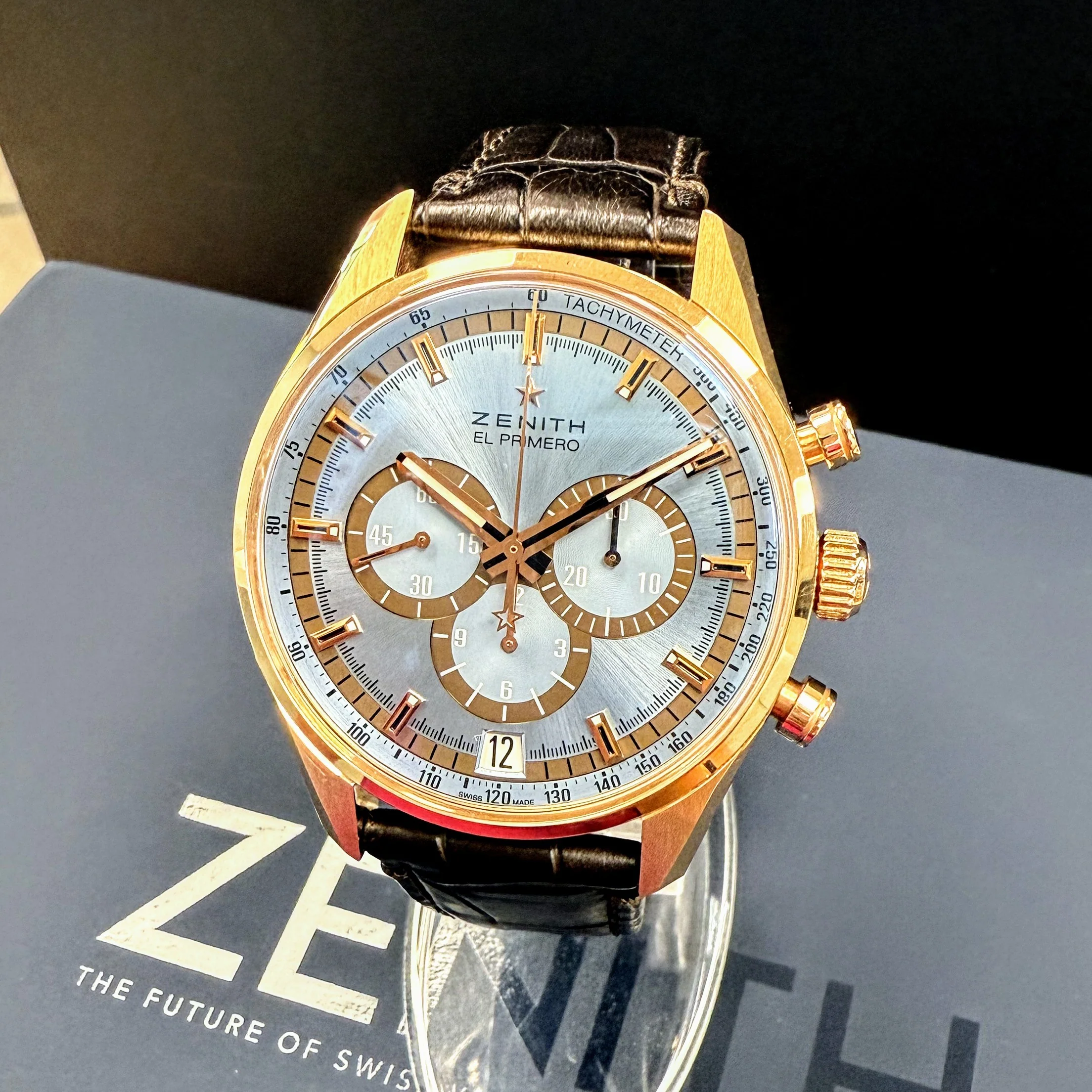 ZENITH El Primero Chronograph 18K Rose Gold Watch 42mm Limited Edition Wristwatch Ref. 18.2045.400 - Image 6