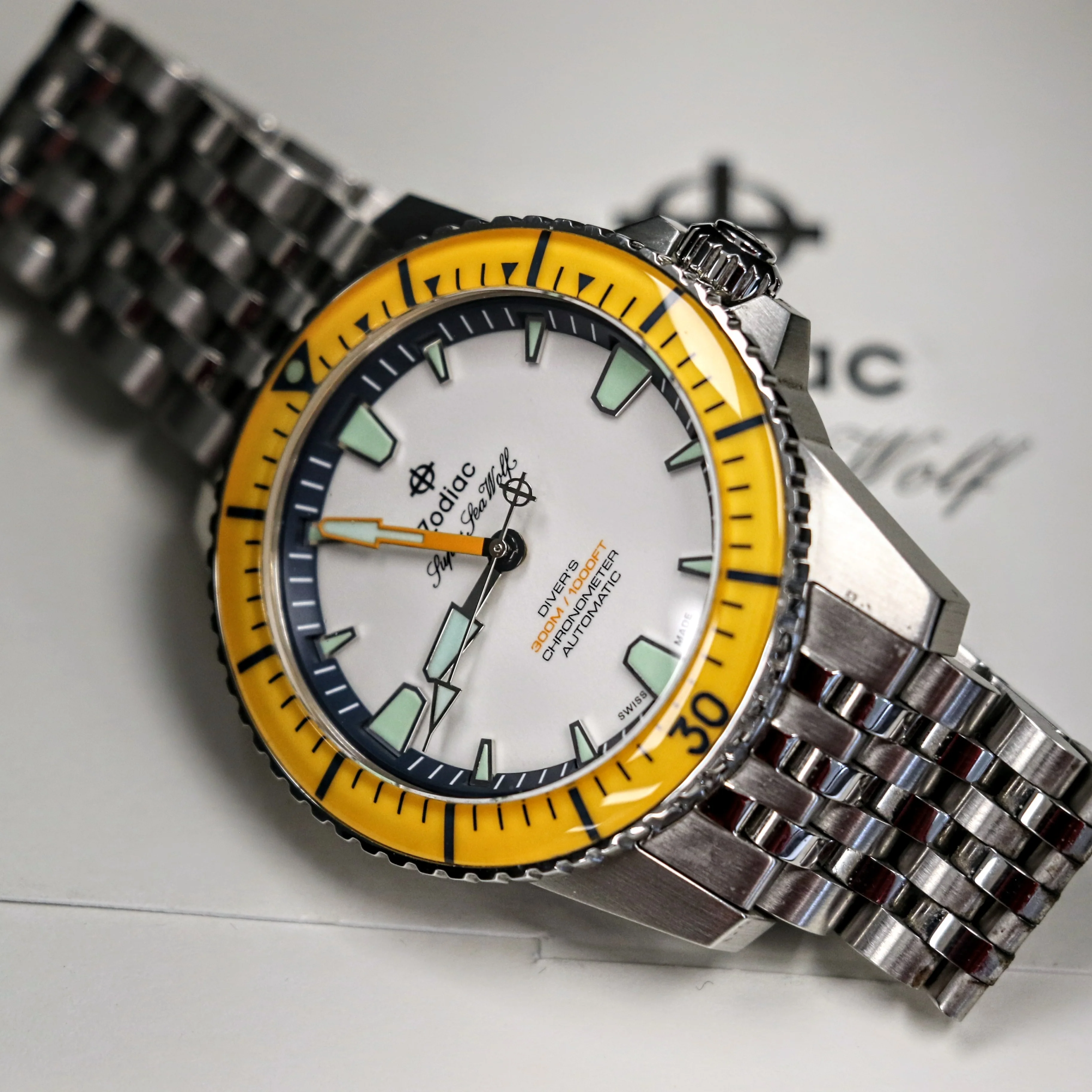 ZODIAC Super Sea Wolf PRO-DIVER Chronometer Automatic Wristwatch Ref. ZO3555 - BOX & Papers! - Image 11